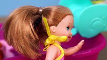Elsa gelé enfants Nouveau piscine chiot chiots la natation jouet avec Barbie chelsea flippin