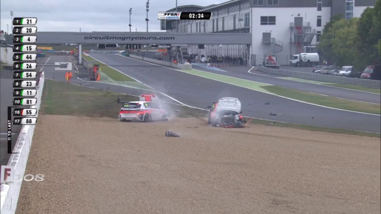 Peugeot Cup 2017 Magny Cours Huge Crash Red Flag