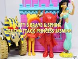 KITTY B BRAVE & SPHINX TRUCK ATTACK PRINCESS JASMINE LALALOOPSY OWLETTE TOYS PLAY , BLAZE & MONSTER MACHINES , ALADDIN ,