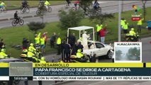 Papa Francisco recorre avenida El Dorado para dirigirse a Cartagena