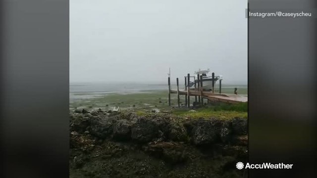 Incredible scene shows Tampa Bay waters receding due to Irma's offshore winds