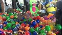 ARCADE Games SURPRISE Eggs! Catch A Minion Claw Challenge   Open Toys by HobbyKidsVids FUN