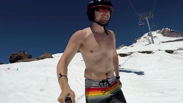 Téton stabilisé pendant une descente à skis