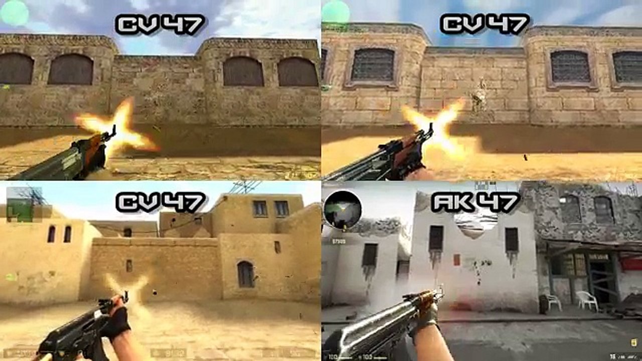CS 1.6 vs CS: CZ vs CS:S vs CS:GO Graphics DUST2 [HD]