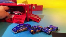 Cars 3 lightning mcqueen flip to finish jackson storm and Mr Drippy mack hauler disney pix