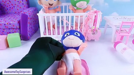 Bébé bulle en changeant couche poupées alimentation guppys masques jouer faire semblant idiot chaîne Pj poopy