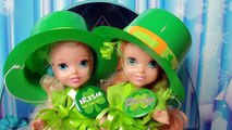 Toddlers Anna and Elsa Celebrate St Patricks Day Leprechaun Gems Pinching and Parades Toys