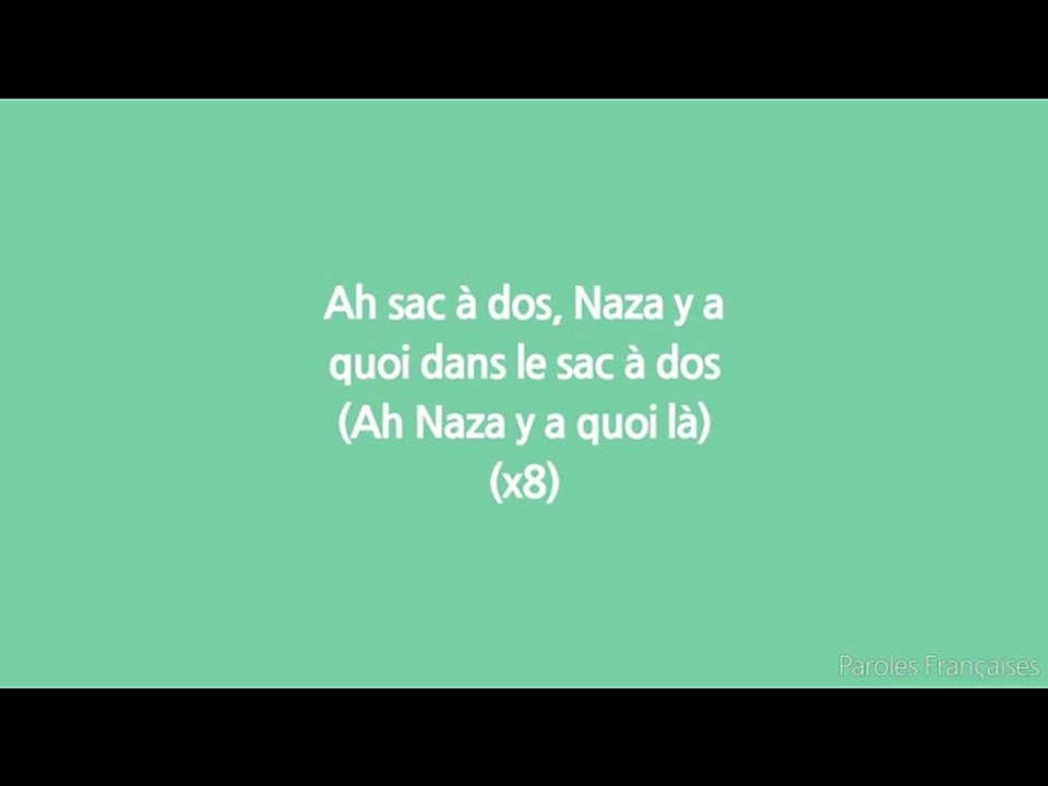 Naza - Sac À Dos (Paroles⁄Lyrics)