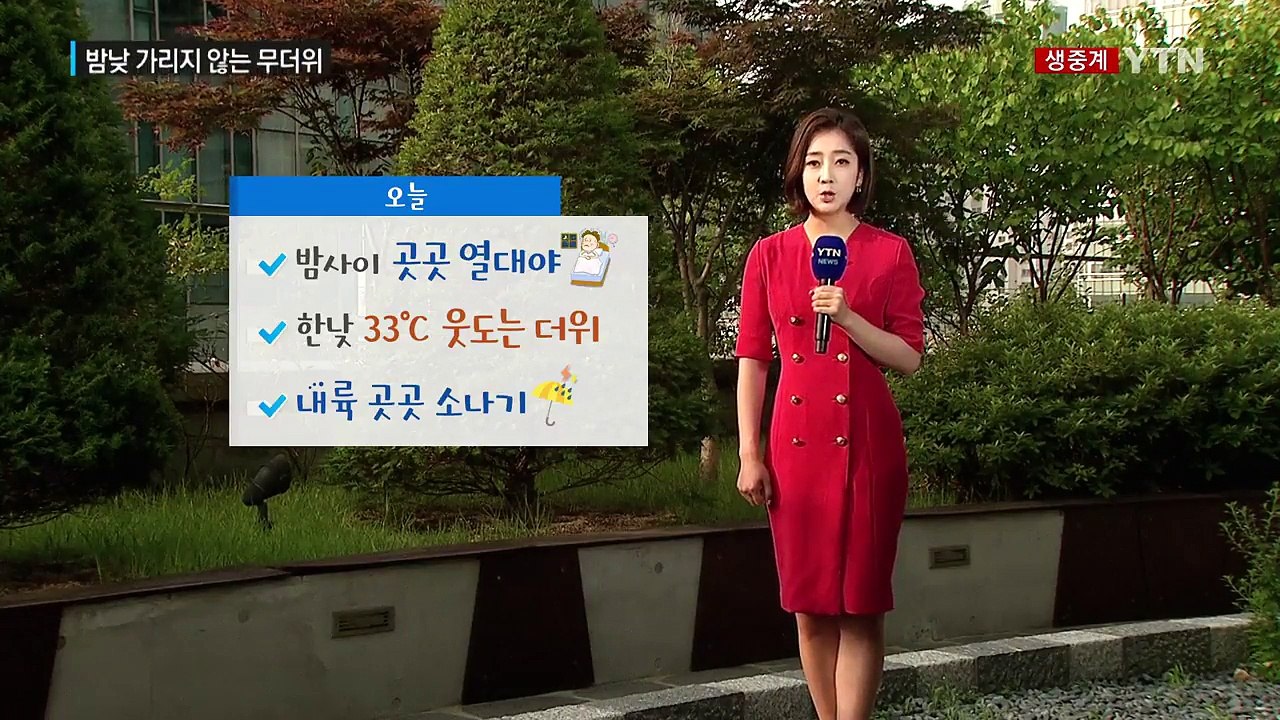 [날씨] 밤낮 가리지 않는 무더위...곳곳 소나기 / YTN