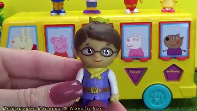 Daniel Tigre Surpresas Ônibus de Atividades Peppa Pig Miraculous Ladybug Pop-Ups Toys Surp