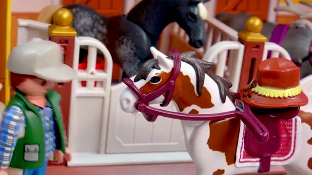 A lo largo de granero país país familia granja divertido caballo estable tomar juguete con Playmobil playdoh 5348 revie