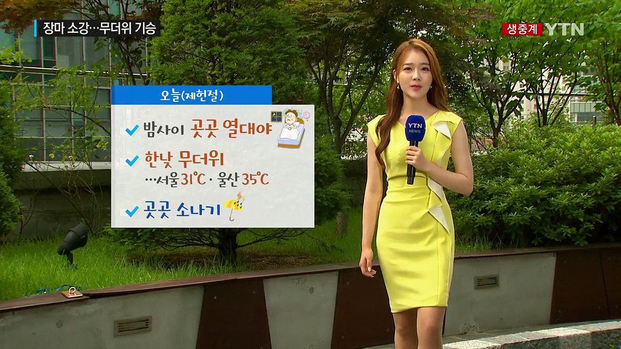 [날씨] 푹푹 찌는 무더위, 울산 35℃...서쪽 소나기 예보 / YTN