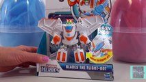 Transformers Rescue Bots Blades the Flight-Bot from Playskool Heroes   Giant Surprise Eggs Bonus