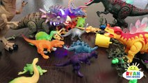 DINOSAURS TOYS COLLECTION FOR KIDS! JURASSIC WORLD DINOSAURS T REX battle Family Fun Playtime