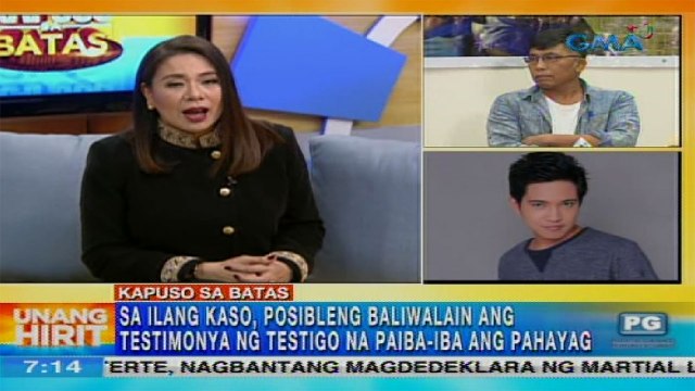 Unang Hirit: Kapuso sa Batas: Posible pa bang paniwalaan ang testigo na may dalawang testimonya?