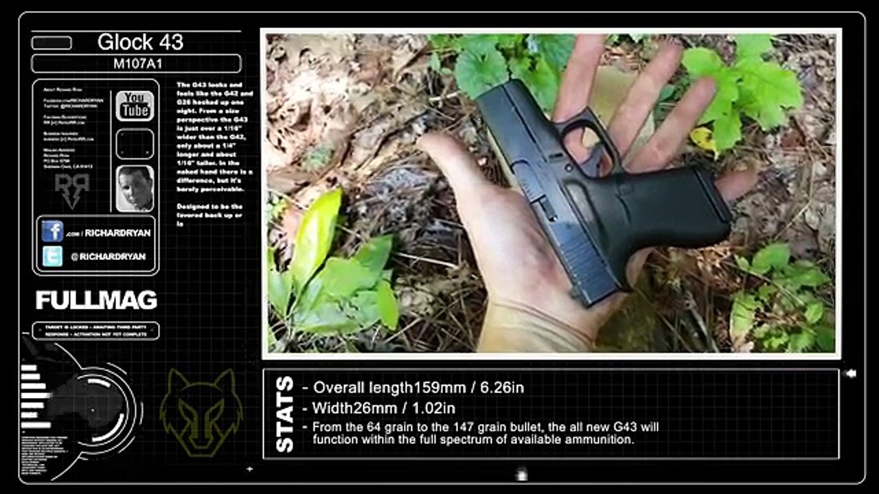 Glock G43 vs .50 cal
