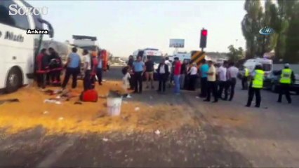 Ankara’da yolcu otobüsü tıra çarptı