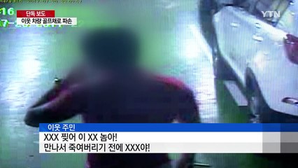 [단독] "당장 차 빼"...이웃 차 골프채로 훼손한 20대 / YTN