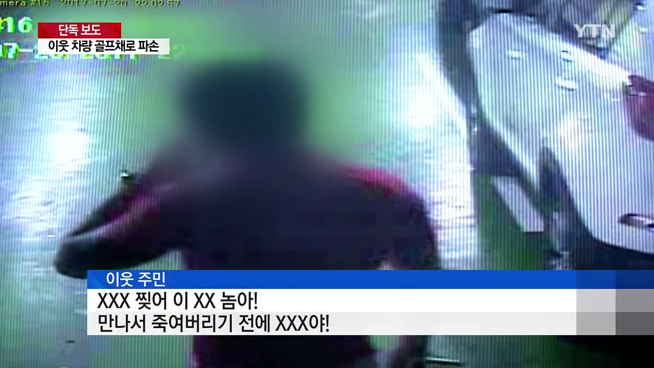 [단독] "당장 차 빼"...이웃 차 골프채로 훼손한 20대 / YTN