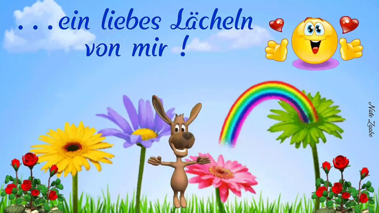 Ich schicke direin Lächelnund wünsche  dir einen fröhlichenStart in die neue Woche☘Liebe Grüße