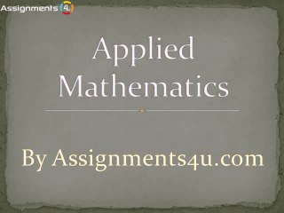 Applied Mathematics Mathematics Help