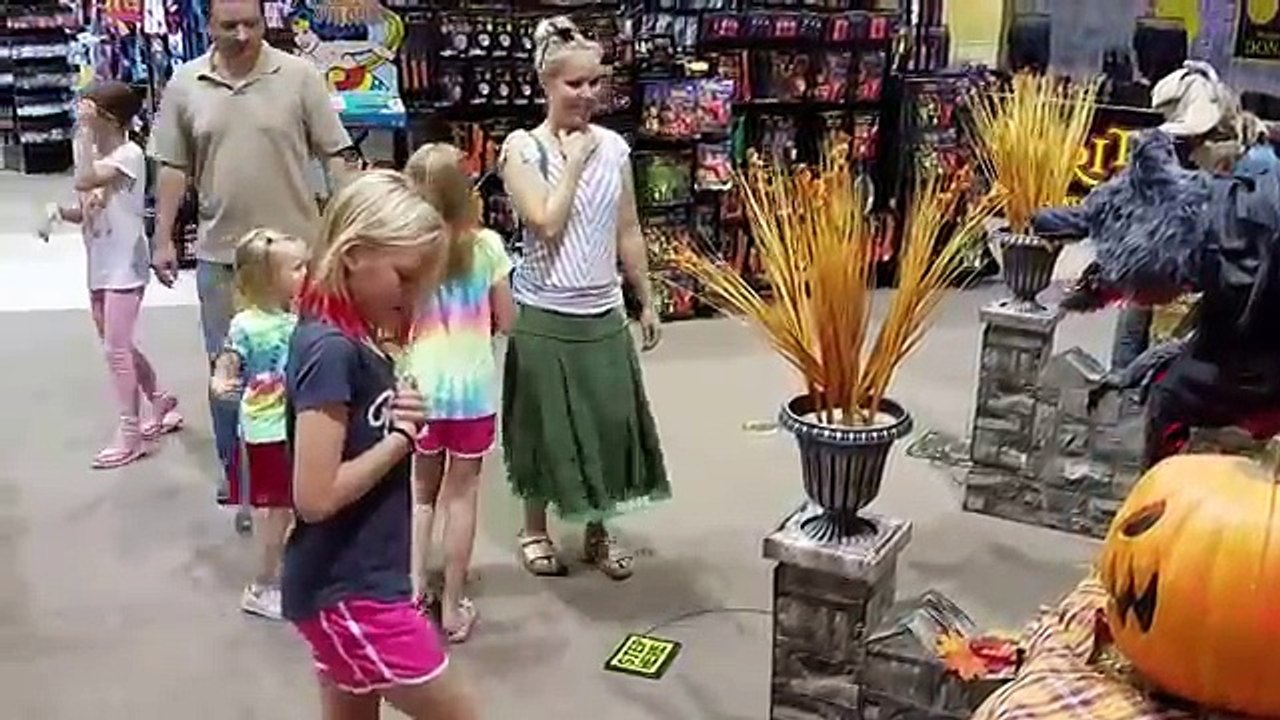 SPIRIT Halloween store is open already. Trying out the new scary stuff and trying on masks.