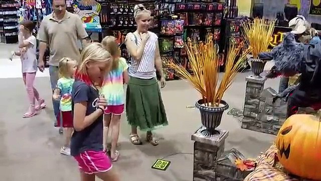 SPIRIT Halloween store is open already. Trying out the new scary stuff and trying on masks.