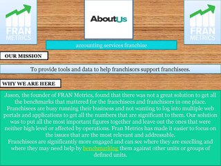Bookkeeping and Benchmarking for Franchises.