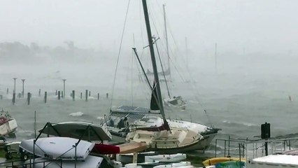 Hurricane Irma lashes Miami Yacht Club