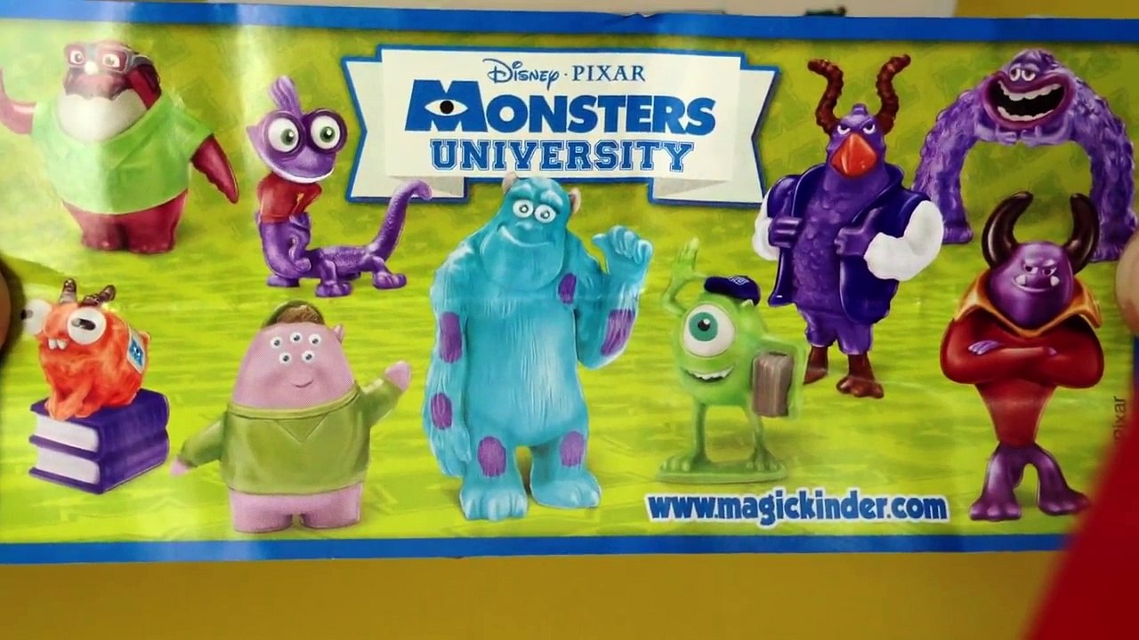 3 Limited Edition - MONSTERS UNIVERSITY - Kinder Joy Surprise eggs *new***FavToyReviews***