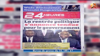 REVUE DE PRESSE DU 11 SEPTEMBRE 2017