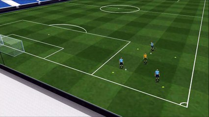 Exercise to train passes with different angles TTT