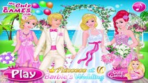 Princess at Barbie Wedding - Disney Princesses Rapunzel Ariel Barbie and Ken Dress Up Game
