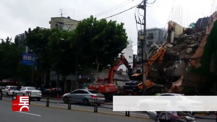 용산 철거 중 건물 붕괴...인명 피해 없어 / YTN