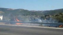 İzmir-Çeşme Otoyolu Orta Refüjde Yangın