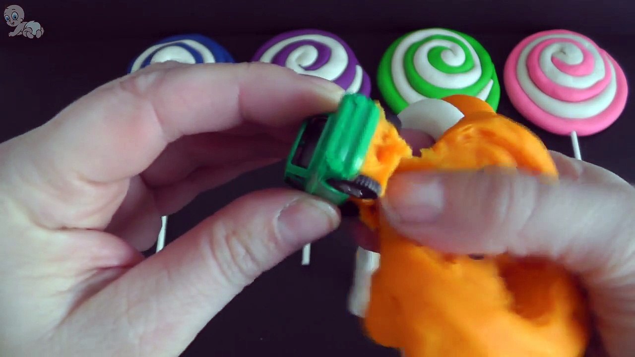 Play Doh Lollipops Surprise Party! Learning Colours