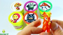 Colors for Kids to Learn Play Doh Stacking Cups Surprise Toys Superhero Batman Nursery Rhymes