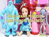 PEACH WANTS PRINCESS ARIEL TO MOVE HER CASTLE TOYS PLAY SULLEY ROCHELLE GOYLE , MONSTER HIGH , DISNEY , MONSTER UNIVERSI
