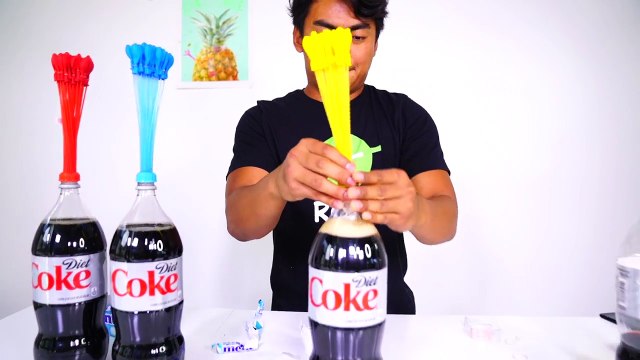 DIET COKE MENTOS BALLOON EXPERIMENT! (Explosion)