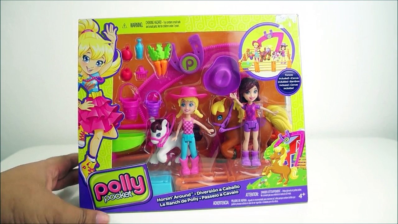 Boneca Polly Pocket Unboxing Playset Fazendinha de Pôneis! Brinquedos em Português KidsToys