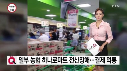 일부 농협 하나로마트 전산 장애...결제 먹통 / YTN