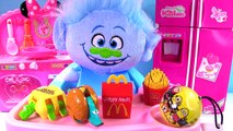 Trolls Guy Diamond Eats McDonalds Happy Meal Colorful Gumball Learn Colors