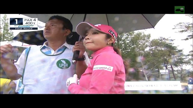 日本女子プロゴルフ選手権大会コニカミノルタ杯2017 最終日一番ホール japan ladies golf major tournament Finalround konicaminolta cup