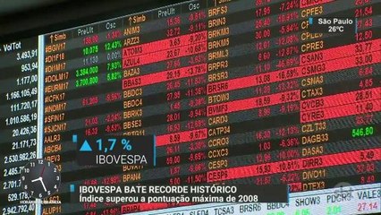 Ibovespa bate recorde e atinge o maior patamar da história
