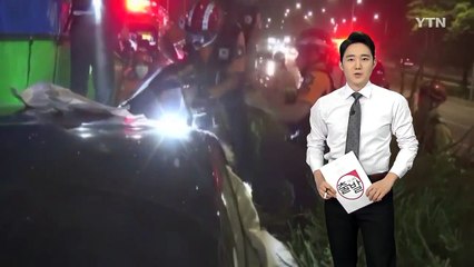 역주행하던 승용차 화물차와 충돌...1명 다쳐 / YTN