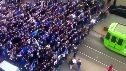 Schalke fans getting in the mood ahead of the match against Stuttgart