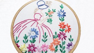 Hand Embroidery Design of Lazy Daisy for Cushion