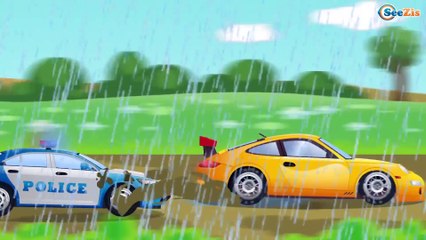 Mega Power Police Car & Tow Truck Cars Cartoon Animation Full Episodes for kids