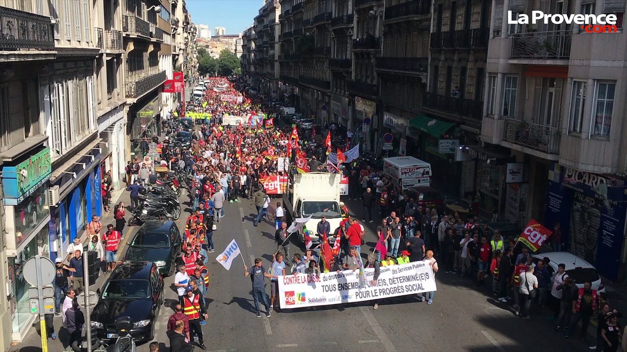 Manifestation contre la réforme du code du travail : les images du cortège à Marseille