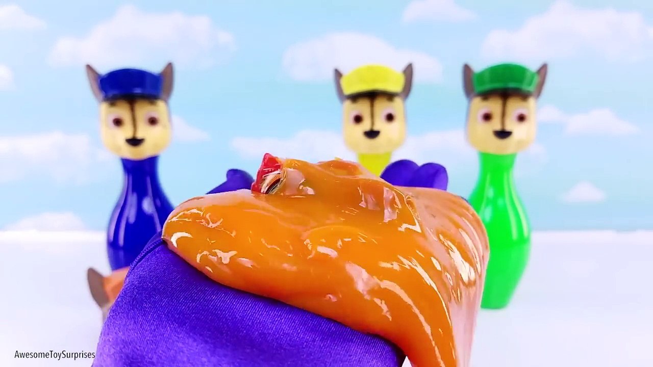 Nickelodeon Paw Patrol Chase Clay Slime Bowling Pin Learn Colors Toy Surprises Fun Kids Video